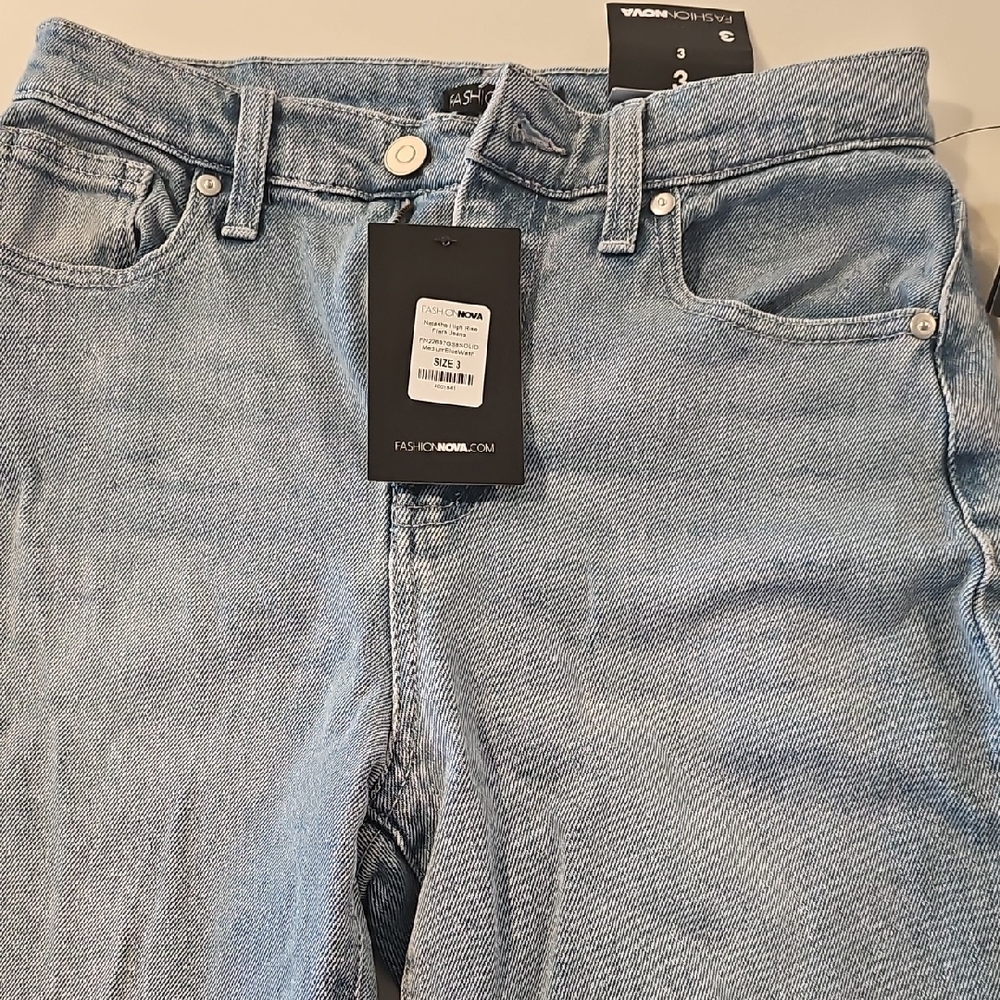 Fashion Nova Sky Blue Denim Pants